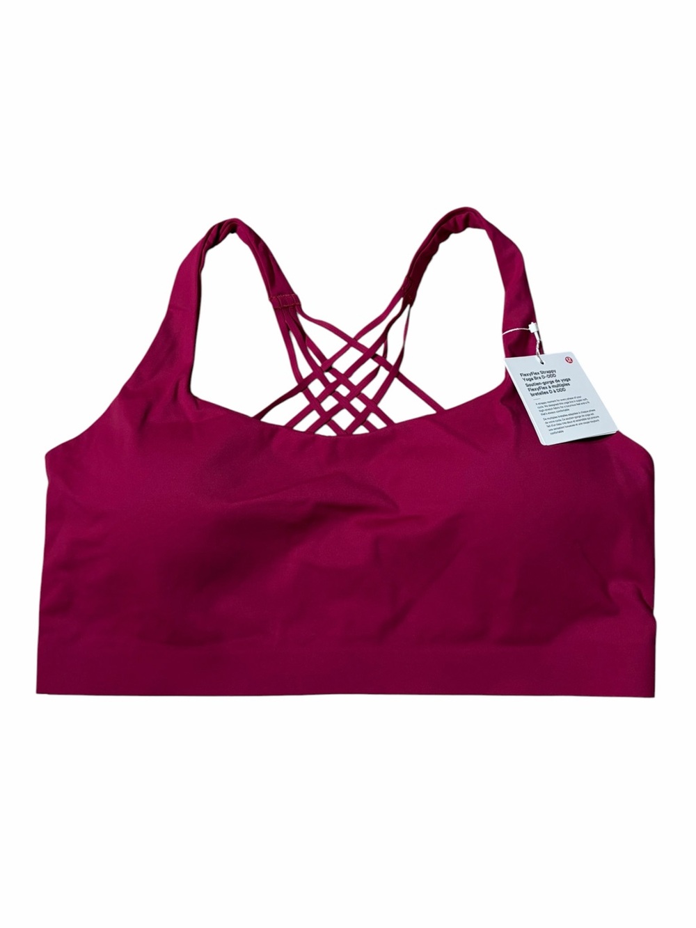NWT Lululemon FlexyFlex Yoga Bra *Light Support, D-DDD Cups (Berry Rumble) L/XL